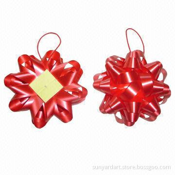 Red star bow with elastic loop